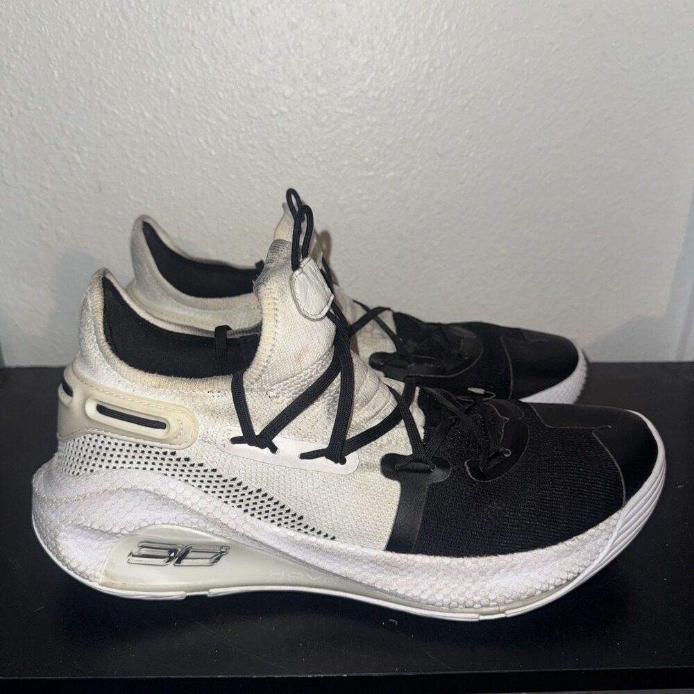 Under Armour Curry 6 Men’s 11.5 Basketball Low Top White/Black